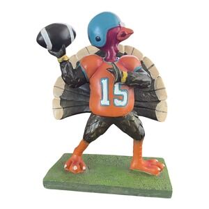 Robert Stanley Figurine Turkey Football Quarterback Harvest Decoration Sports 6"
